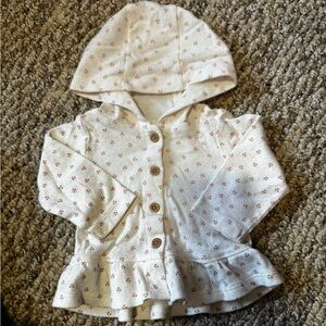 Adorable Cream Baby cardigan with hood